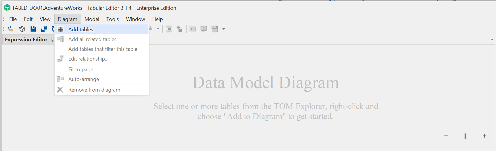 Diagram Add Tables