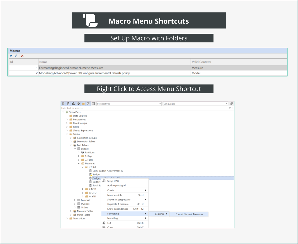 Macro Menu Shortcut